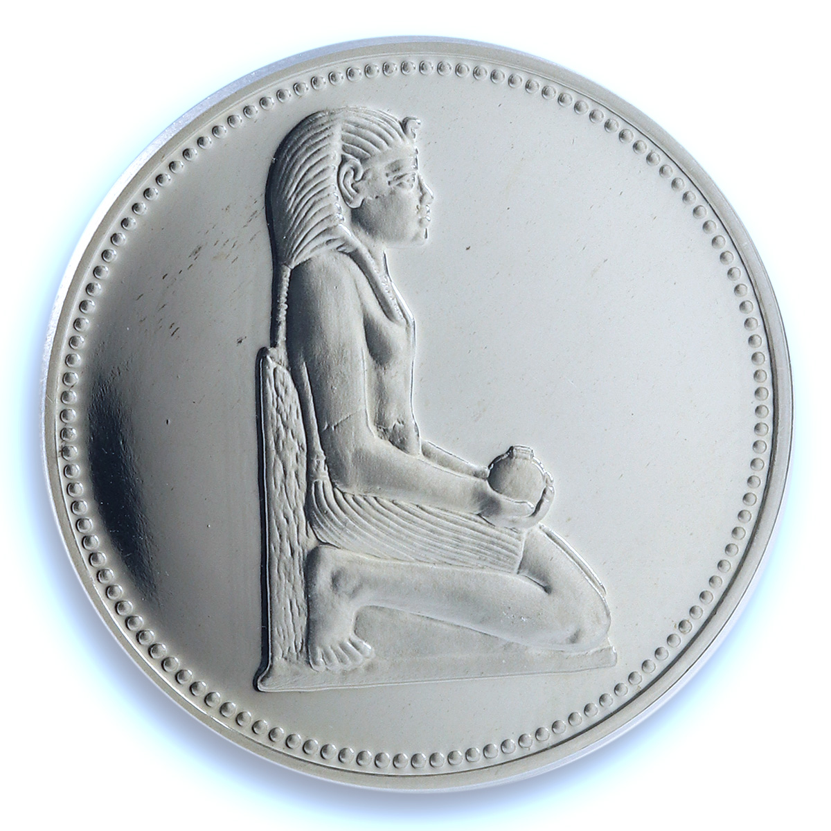 Egypt 5 pounds Thutmose III KM-826 Treasures Statue PR 68 PCGS silver coin 1994