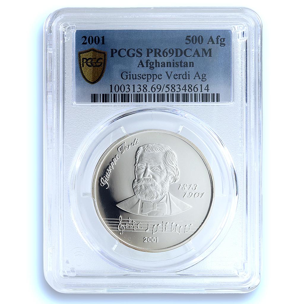 Afghanistan 500 afghanis Giuseppe Verdi KM-1048 Music PR69 PCGS silver coin 2001 Afghanistan 500 afghanis Giuseppe Verdi KM-1048 Music PR69 PCGS silver coin 2001
