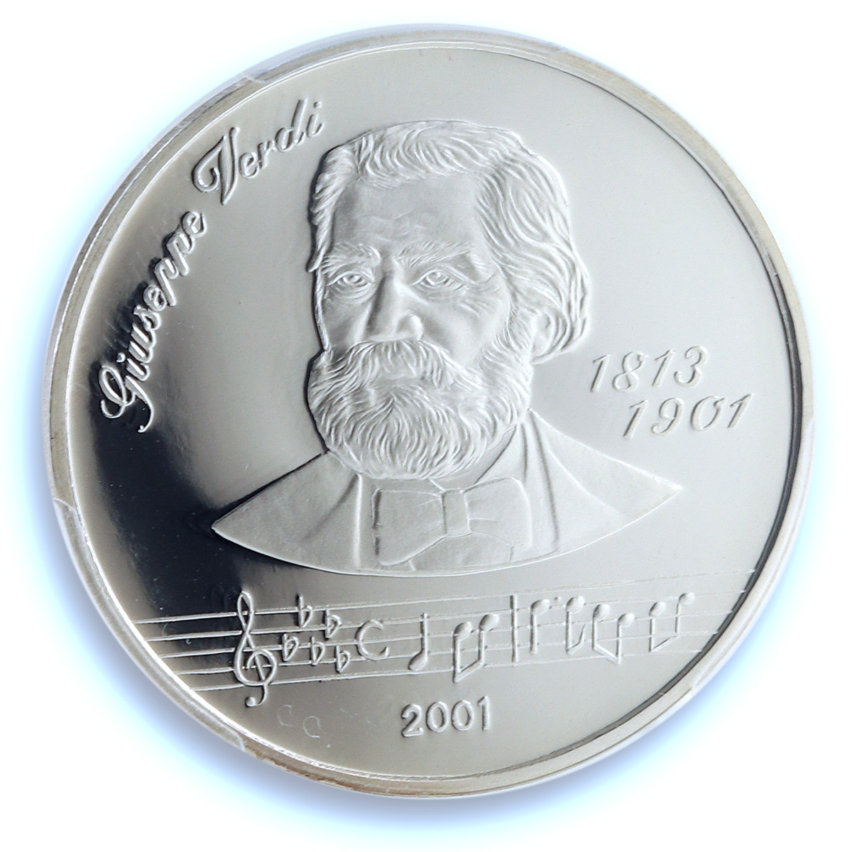 Afghanistan 500 afghanis Giuseppe Verdi KM-1048 Music PR69 PCGS silver coin 2001 Afghanistan 500 afghanis Giuseppe Verdi KM-1048 Music PR69 PCGS silver coin 2001