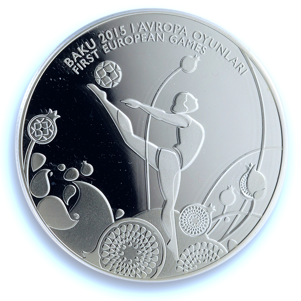 Azerbaijan 5 manat Gymnastics KM-72 Baku Games PR 69 PCGS silver coin 2015