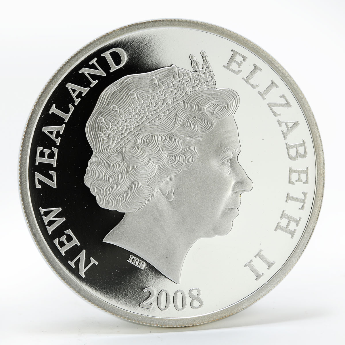 New Zealand 1 dollar Sir Edmund Hillary mountain colored silver coin 2008