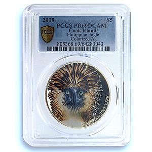 Cook Islands 5 dollars Philippine Eagle Magnificent Life PR 69 PCGS Ag coin 2019