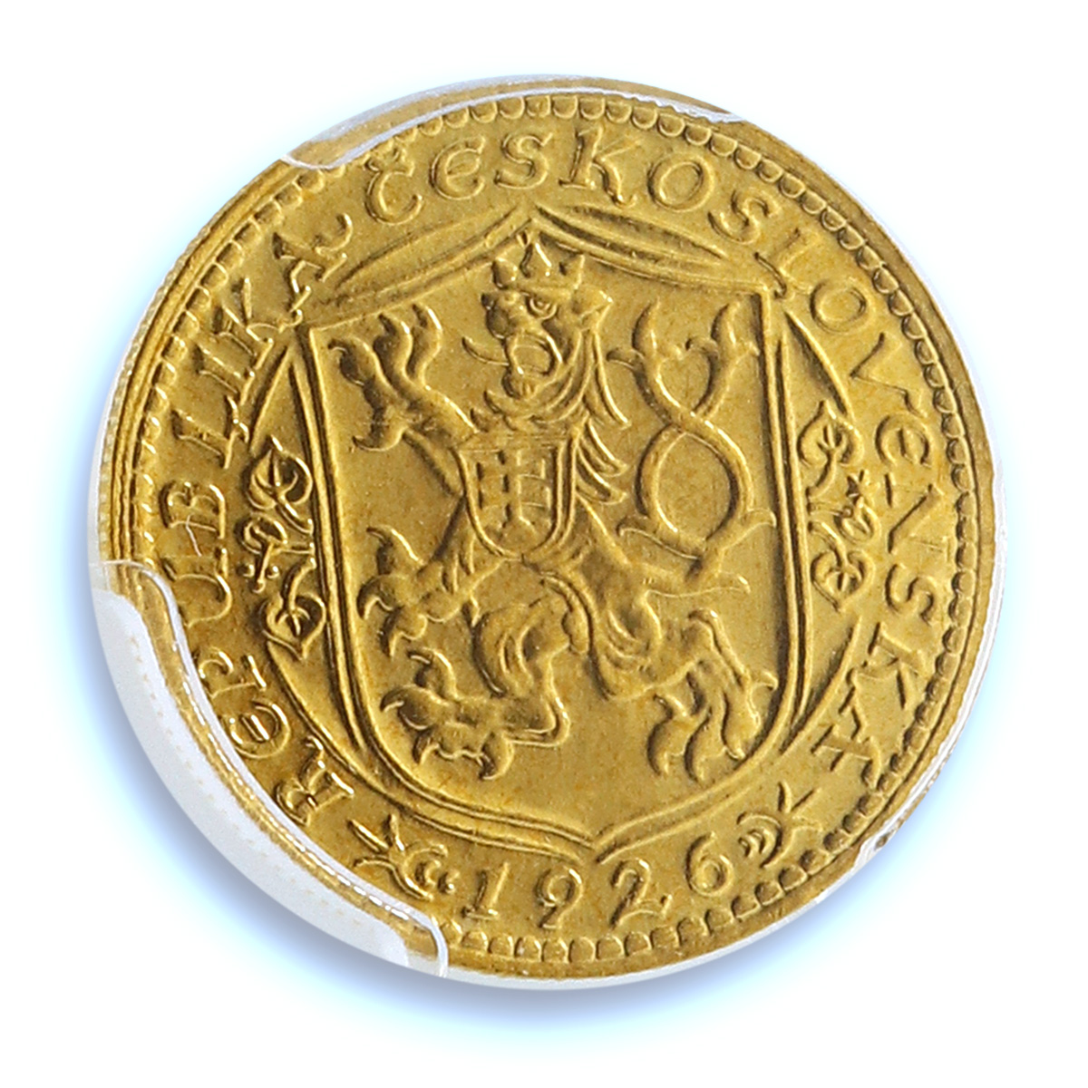 Czechoslovakia 1 dukat Republic KM-8 St. Wenceslaus MS 65 PCGS gold coin 1926 Czechoslovakia 1 dukat Republic KM-8 St. Wenceslaus MS 65 PCGS gold coin 1926