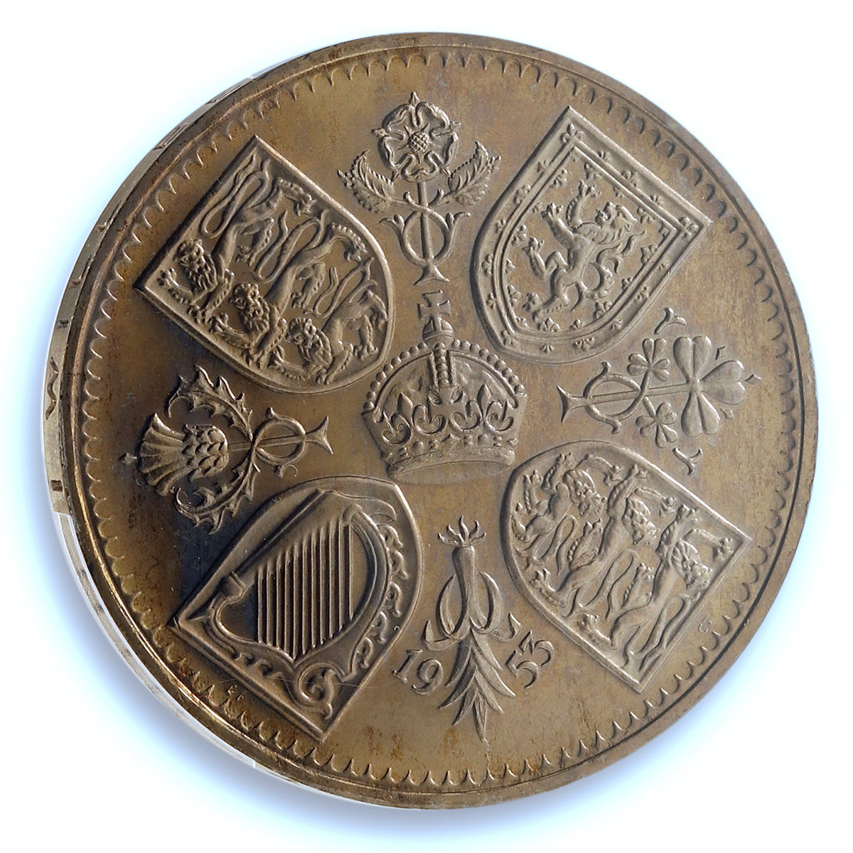 Great Britain 1 crown Elizabeth II Coronation KM-894 PR 65 PCGS CuNi coin 1953 Great Britain 1 crown Elizabeth II Coronation KM-894 PR 65 PCGS CuNi coin 1953