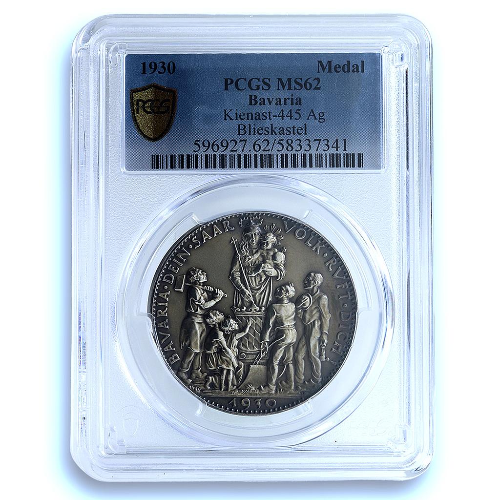 Bavaria Germany Weimar Blieskastel Kienast-445 Goetz MS62 PCGS silver medal 1930 Bavaria Germany Weimar Blieskastel Kienast-445 Goetz MS62 PCGS silver medal 1930