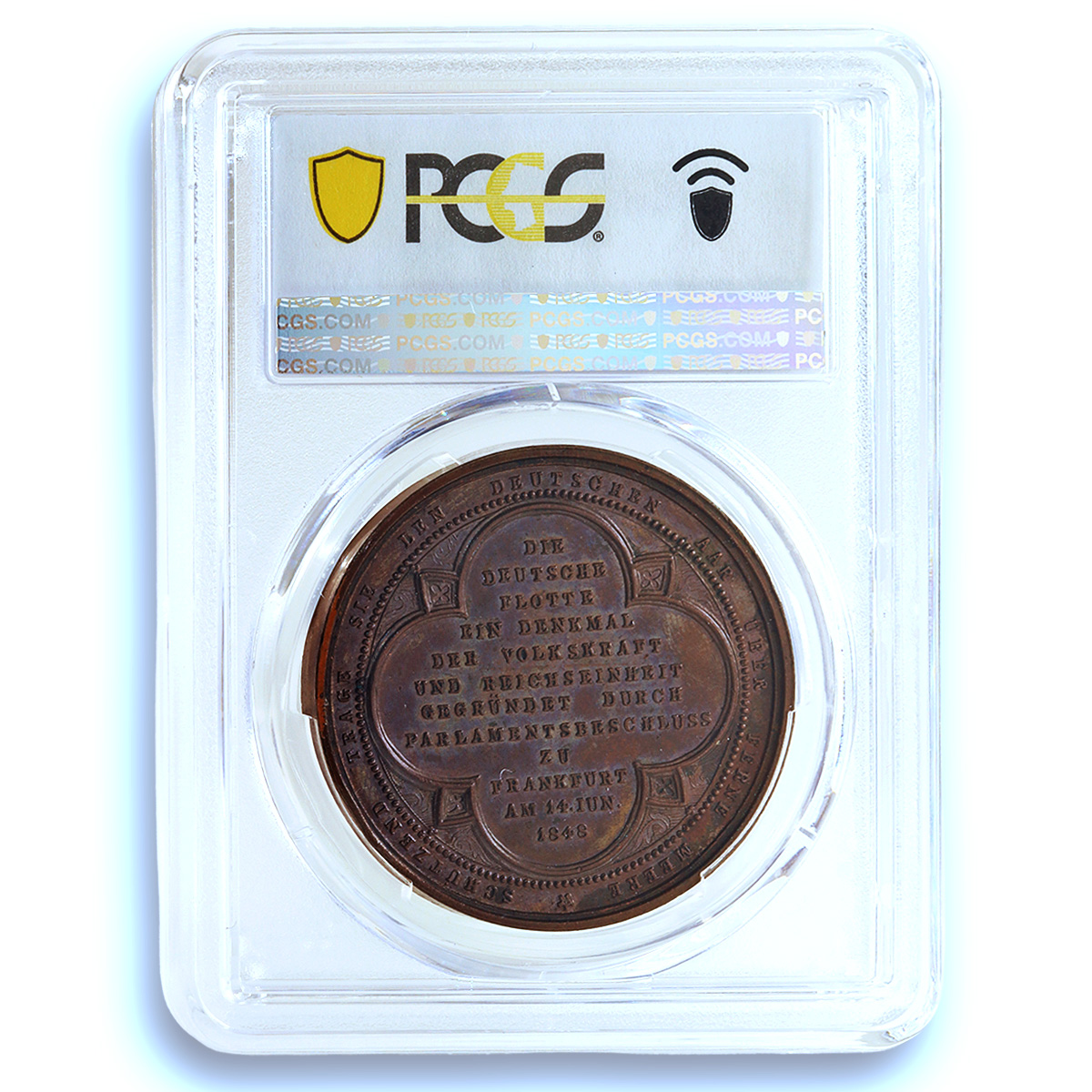 Germany Frankfurt Founding  Fleet JuF-1173 Ship MS 63 PCGS bronze medal 1848
