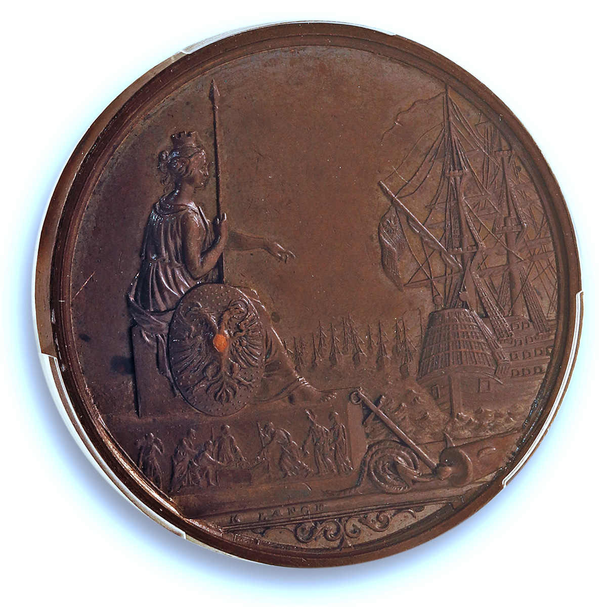 Germany Frankfurt Founding  Fleet JuF-1173 Ship MS 63 PCGS bronze medal 1848