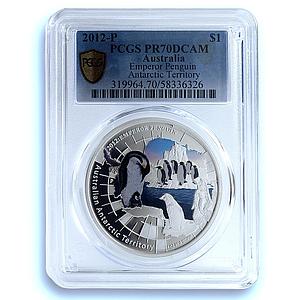 Australia 1 dollar Emperor Penguin KM-1826 Antarctic PR 70 PCGS silver coin 2012