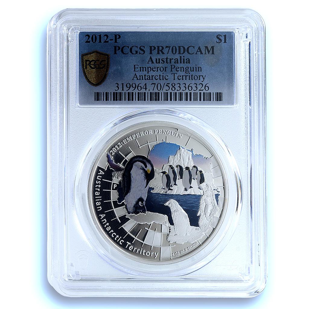 Australia 1 dollar Emperor Penguin KM-1826 Antarctic PR 70 PCGS silver coin 2012 Australia 1 dollar Emperor Penguin KM-1826 Antarctic PR 70 PCGS silver coin 2012