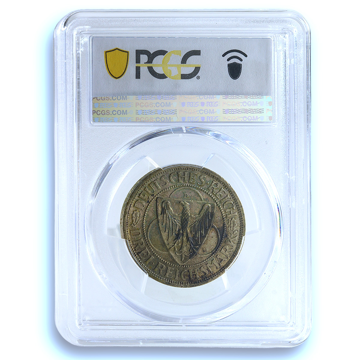 Germany Weimar 3 mark Rhineland KM-70 J-345 Eagle MS 64 PCGS silver coin 1930 D Germany Weimar 3 mark Rhineland KM-70 J-345 Eagle MS 64 PCGS silver coin 1930 D