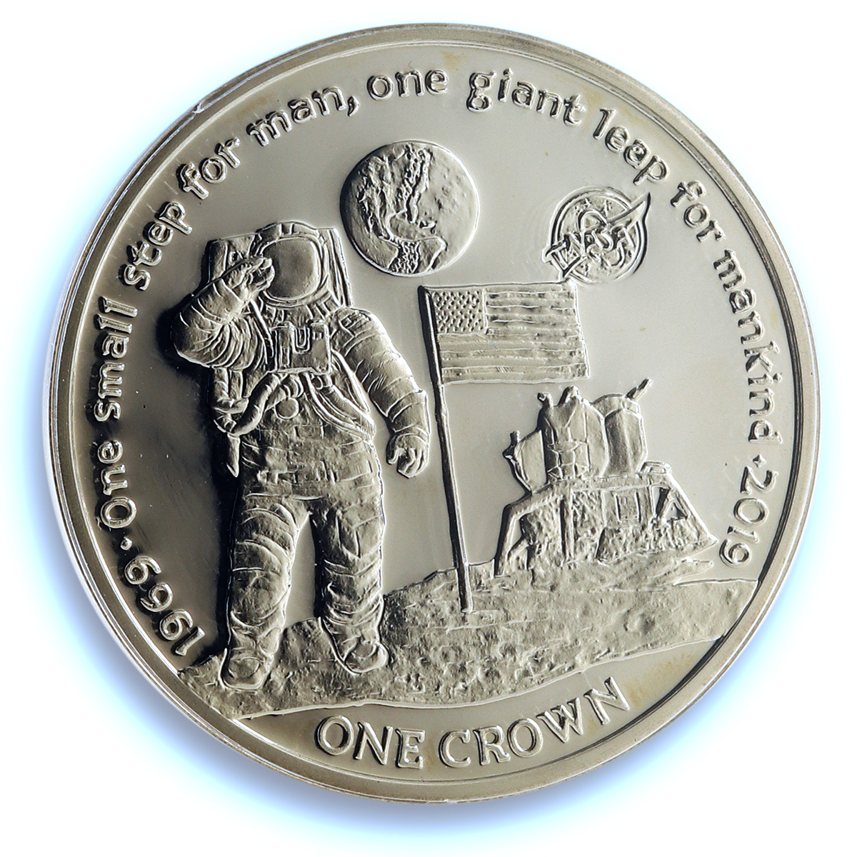 Ascension Island 1 crown 1st Man on Moon KM-49 Space PR 68 PCGS silver coin 2019 Ascension Island 1 crown 1st Man on Moon KM-49 Space PR 68 PCGS silver coin 2019