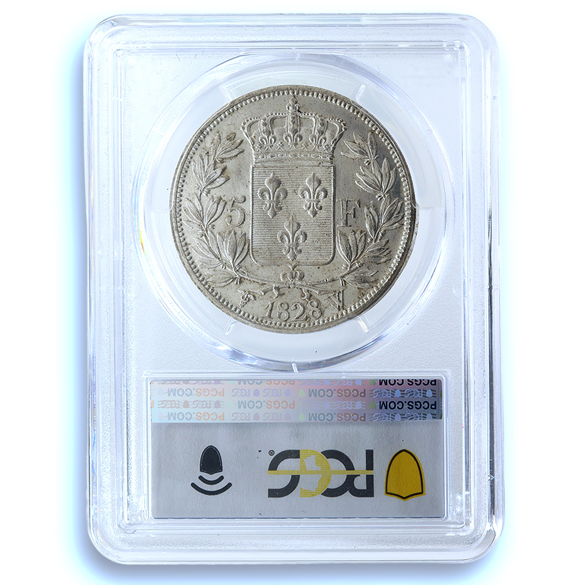 France 5 francs Charles X KM-728.13 Gad-644 MS 61 PCGS silver coin 1828 W