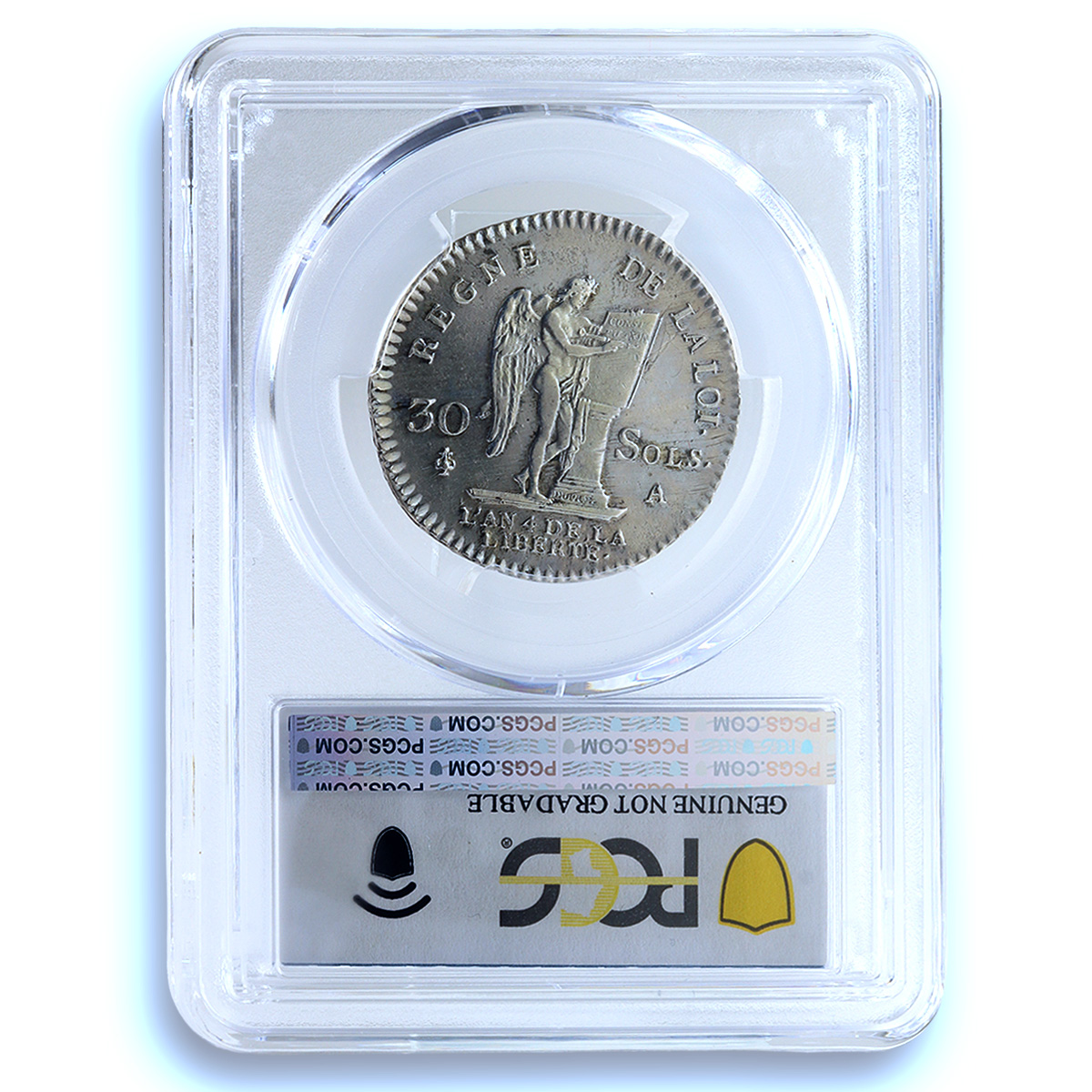 France 30 sols Louis XVI No Dot Sem KM-606.1 Gad-39 AU PCGS silver coin 1792 A France 30 sols Louis XVI No Dot Sem KM-606.1 Gad-39 AU PCGS silver coin 1792 A