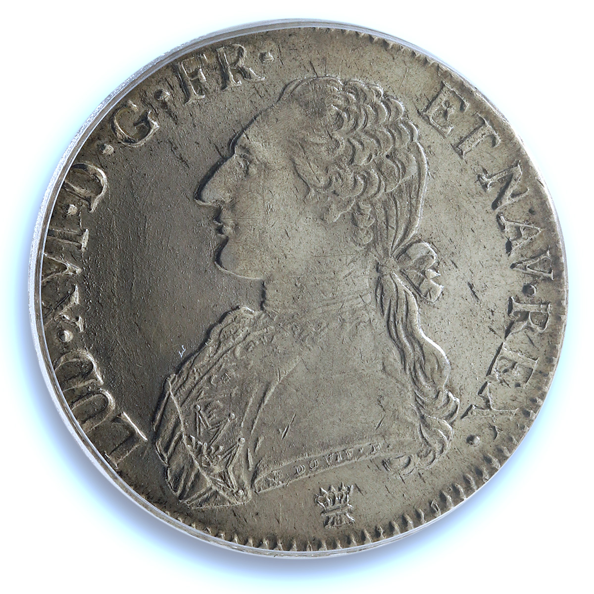 France 1 ecu Louis XVI Pau Cow Mark KM-572 Gad-356a AU PCGS silver coin 1791 I France 1 ecu Louis XVI Pau Cow Mark KM-572 Gad-356a AU PCGS silver coin 1791 I