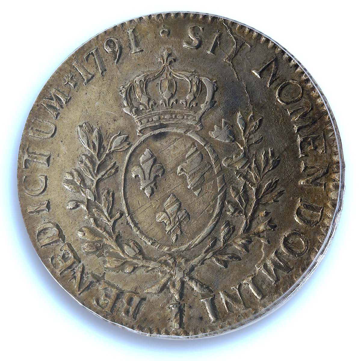 France 1 ecu Louis XVI Pau Cow Mark KM-572 Gad-356a AU PCGS silver coin 1791 I France 1 ecu Louis XVI Pau Cow Mark KM-572 Gad-356a AU PCGS silver coin 1791 I