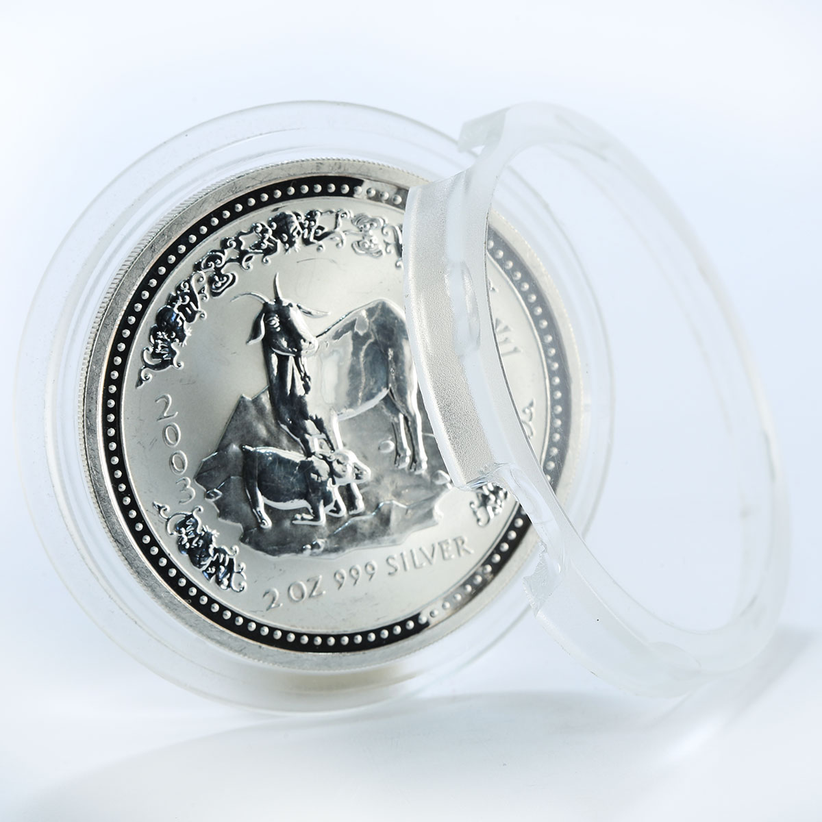 Australia 2 dollars Year of The Goat Lunar Series I 2 oz Silver Coin 2003
