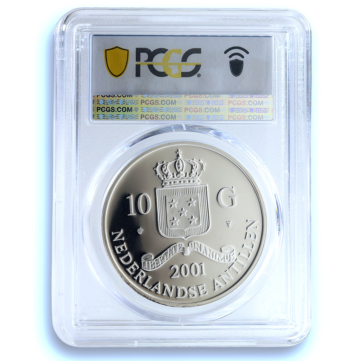 Netherlands Antilles 10 gulden Wilhemina 10 Guilders PR 69 PCGS silver coin 2001