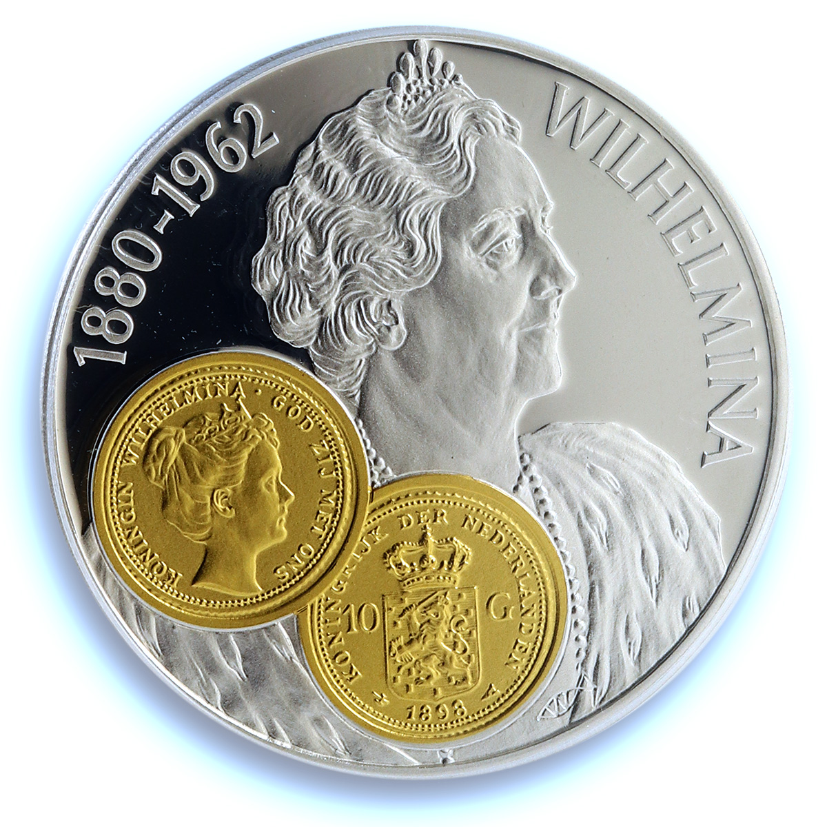 Netherlands Antilles 10 gulden Wilhemina 10 Guilders PR 69 PCGS silver coin 2001