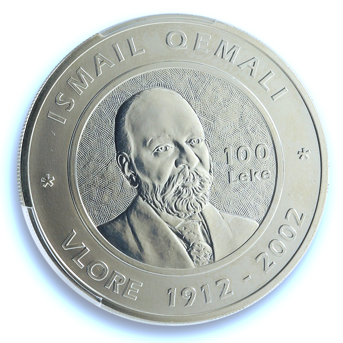 Albania 100 leke Independence KM-92 Ismail Qemali PR 66 PCGS silver coin 2002 Albania 100 leke Independence KM-92 Ismail Qemali PR 66 PCGS silver coin 2002
