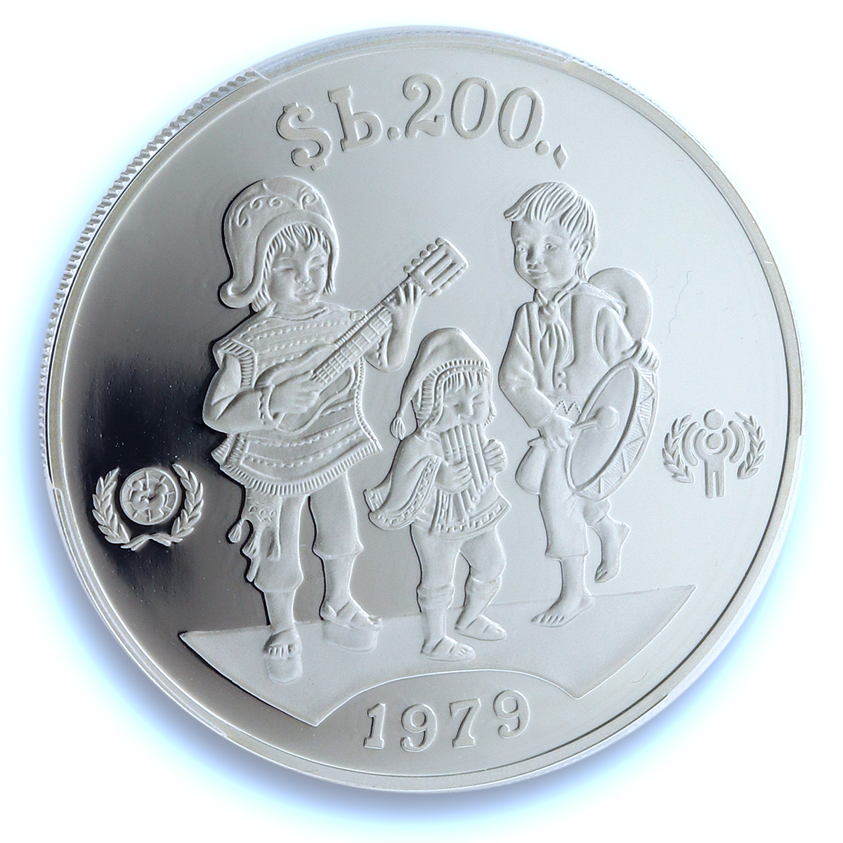 Bolivia 200 pesos Year of the Child KM-198 UNICEF PR 70 PCGS silver coin 1979 Bolivia 200 pesos Year of the Child KM-198 UNICEF PR 70 PCGS silver coin 1979