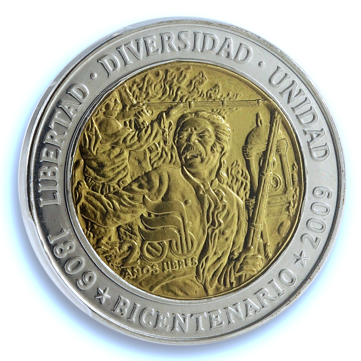 Bolivia Revolution Independence La Paz Anniversary MS 68 PCGS bimetal medal 2009