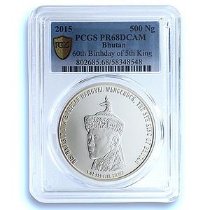 Bhutan 500 ngultrum Jigme Khesar Namgyel 5th King PR 68 PCGS silver coin 2015