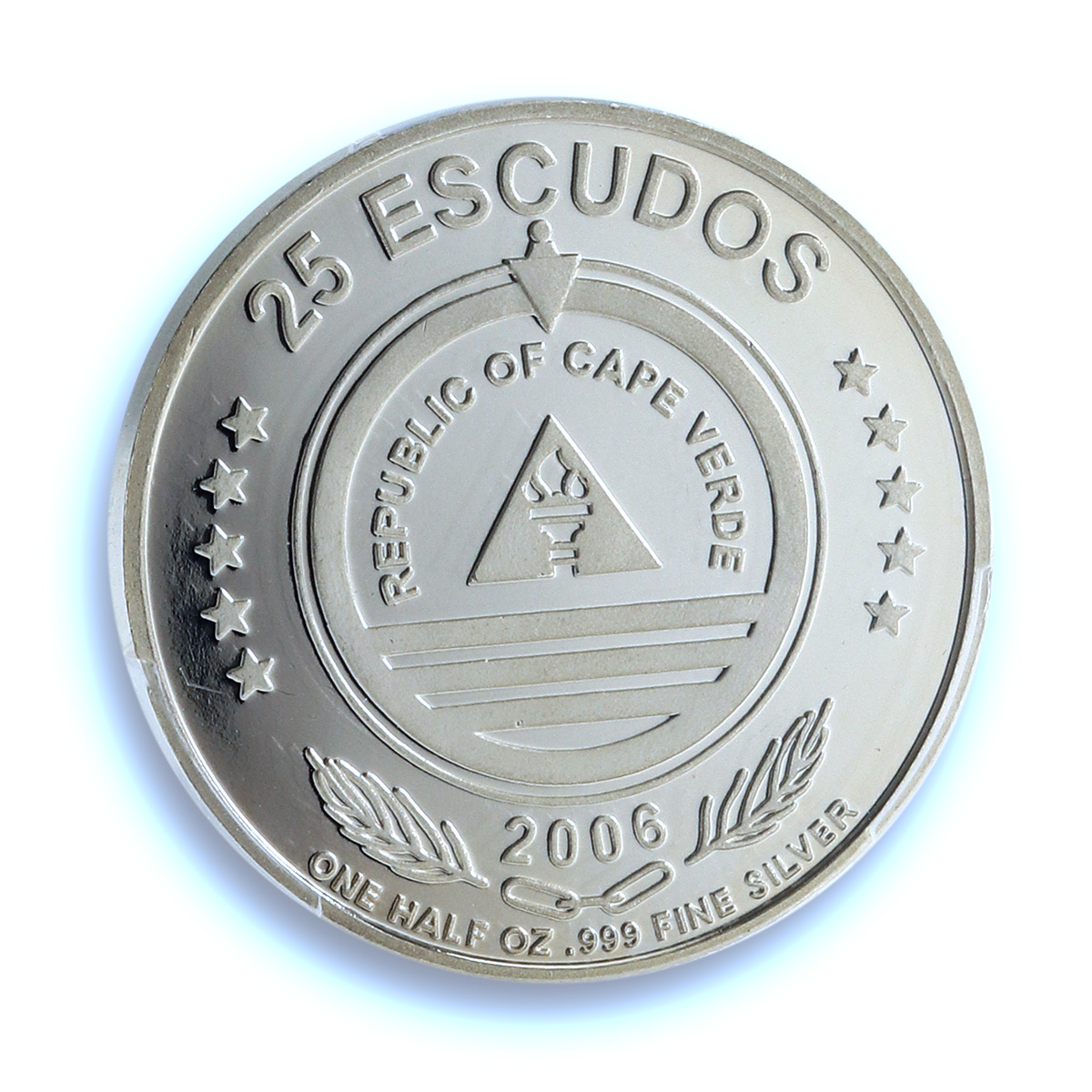 Cape Verde 25 escudos Jesus Christ KM-46 Religion PR 66 PCGS silver coin 2006 Cape Verde 25 escudos Jesus Christ KM-46 Religion PR 66 PCGS silver coin 2006
