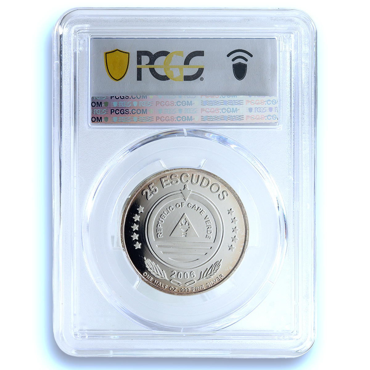 Cape Verde 25 escudos Jesus Christ KM-46 Religion PR 69 PCGS silver coin 2006 Cape Verde 25 escudos Jesus Christ KM-46 Religion PR 69 PCGS silver coin 2006