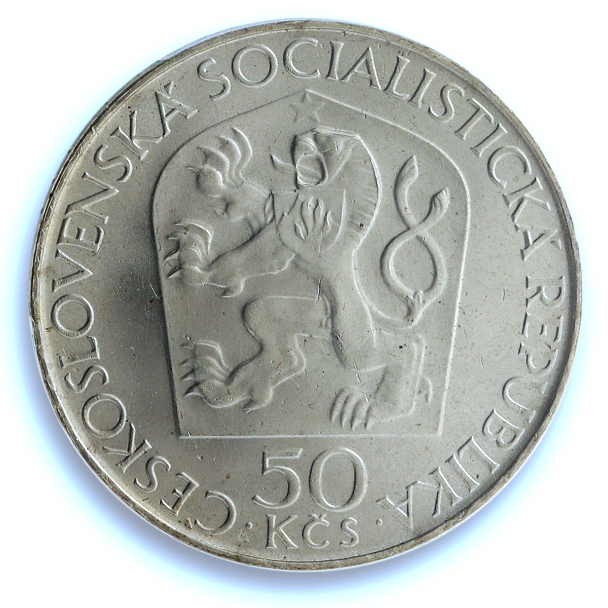 Czechoslovakia 50 korun Vladimir Lenin KM-70 MS 64 PCGS silver coin 1970 Czechoslovakia 50 korun Vladimir Lenin KM-70 MS 64 PCGS silver coin 1970