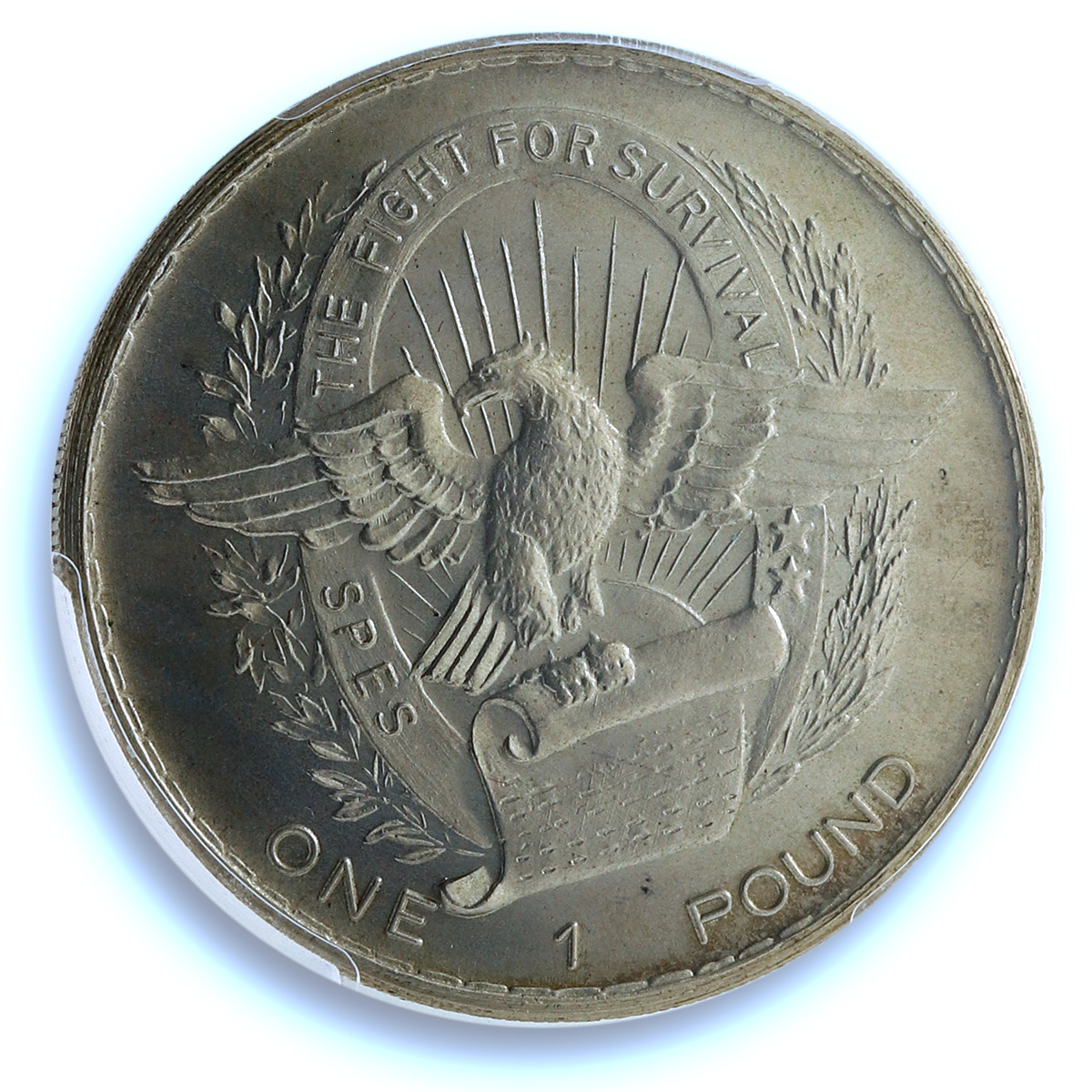 Biafra Nigeria 1 pound Republic KM-6 MS 67 PCGS silver coin 1969 Biafra Nigeria 1 pound Republic KM-6 MS 67 PCGS silver coin 1969
