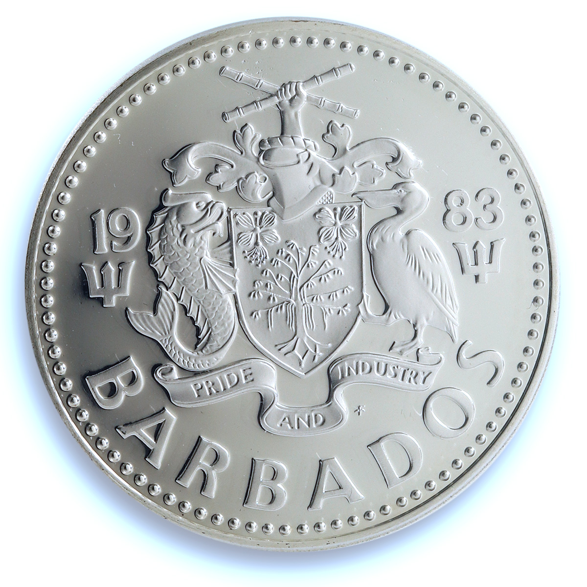 Barbados 10 dollars Elizabeth II KM-36a Pelican Bird PR 70 PCGS silver coin 1983
