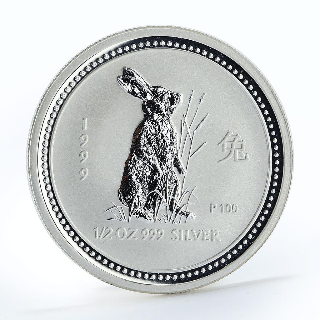 Australia 50 cents Year of the Rabbit Lunar Series I 1/2 oz silver coin 1999