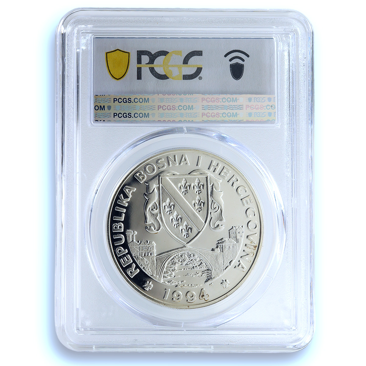 Bosnia 750 dinara Grey Wolf KM-26 Preserve Planet PR 68 PCGS silver coin 1994 Bosnia 750 dinara Grey Wolf KM-26 Preserve Planet PR 68 PCGS silver coin 1994