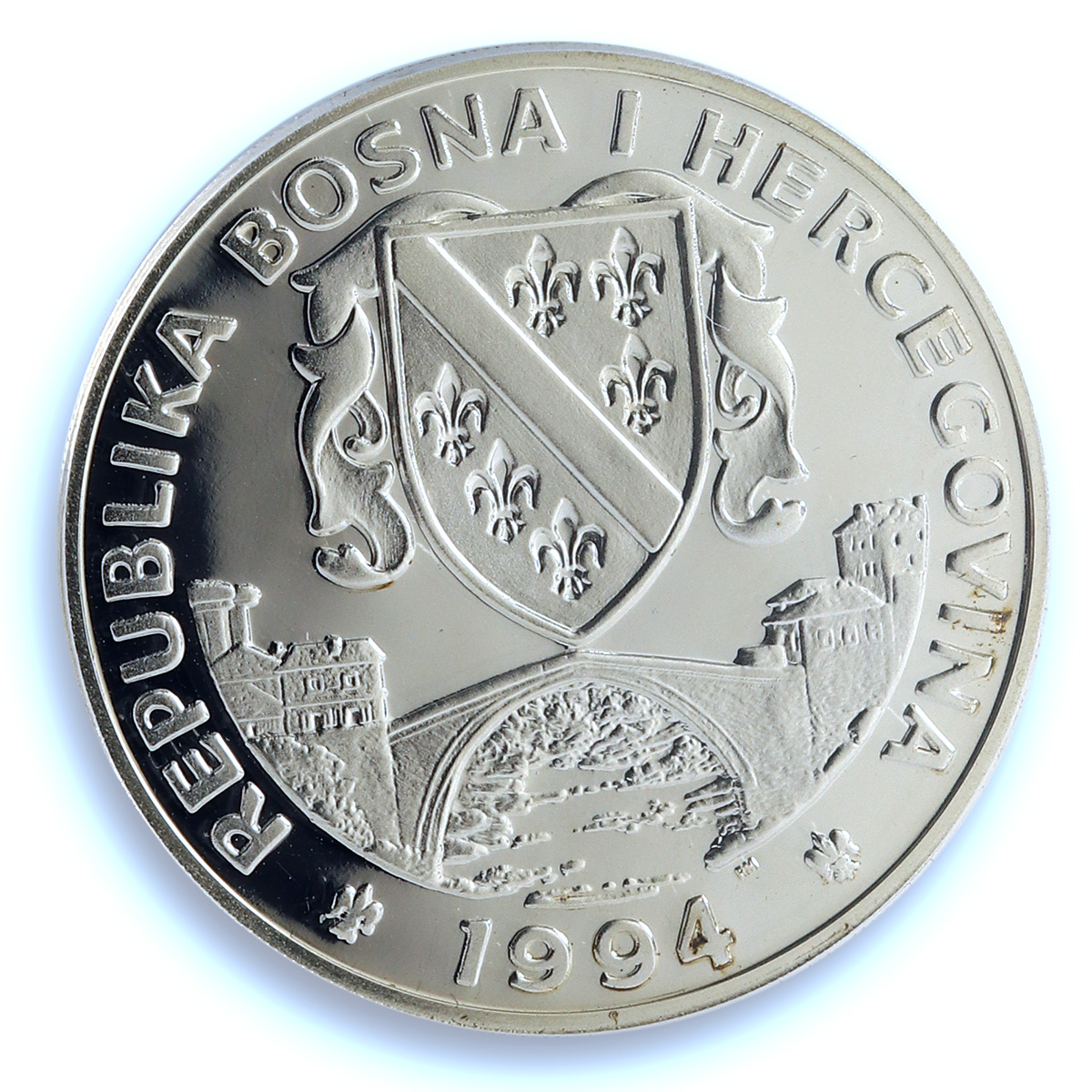 Bosnia 750 dinara Grey Wolf KM-26 Preserve Planet PR 68 PCGS silver coin 1994 Bosnia 750 dinara Grey Wolf KM-26 Preserve Planet PR 68 PCGS silver coin 1994