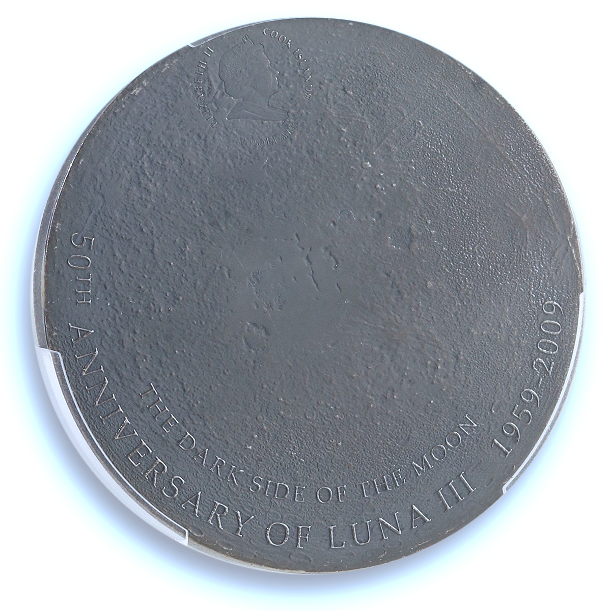 Cook Is. 5 dollars Moon KM-680 Space Apollo 11 Luna III MS 70 PCGS Ag coin 2009