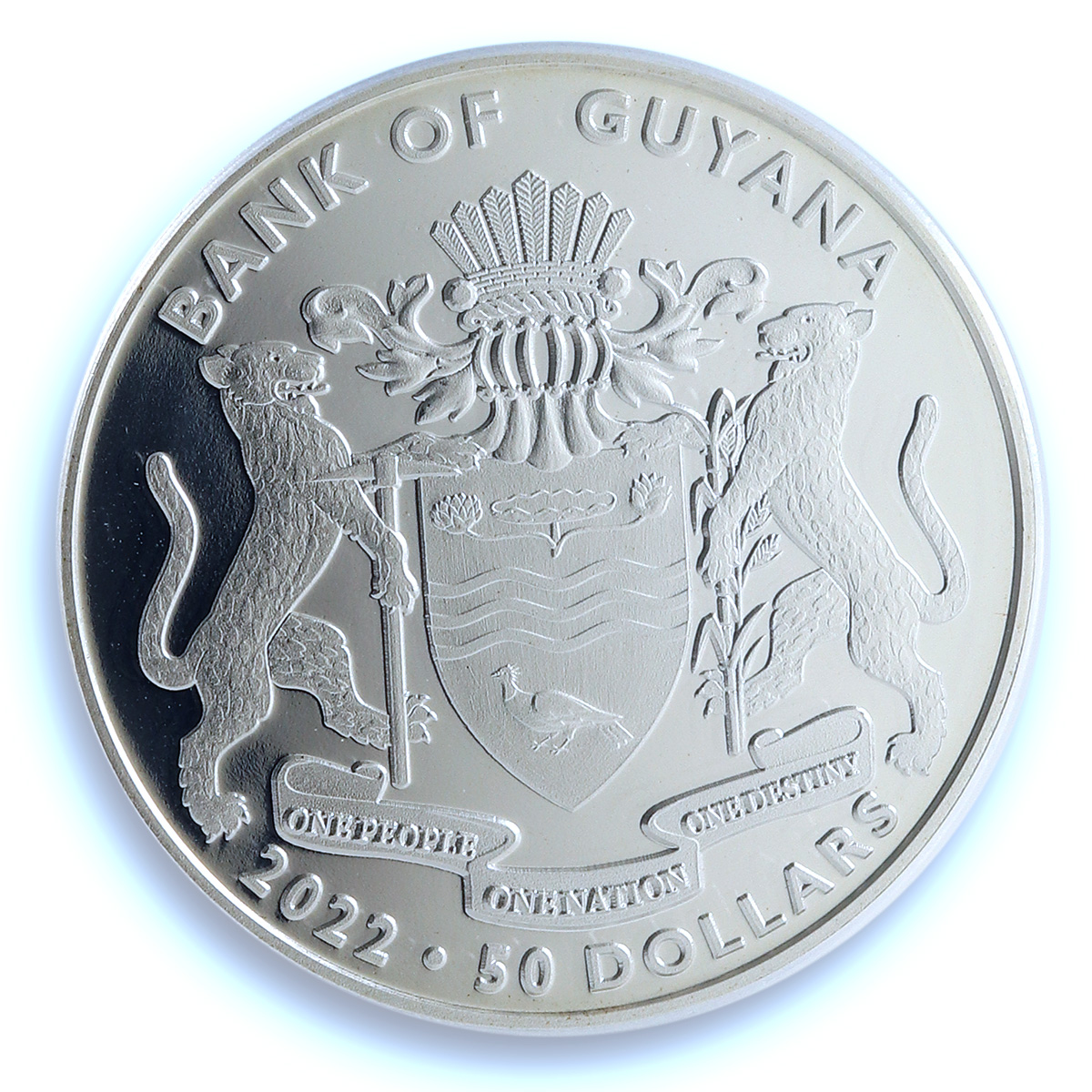 Guyana 50 dollars China Relations KM-66 Flags PR 70 PCGS silver coin 2022 Guyana 50 dollars China Relations KM-66 Flags PR 70 PCGS silver coin 2022