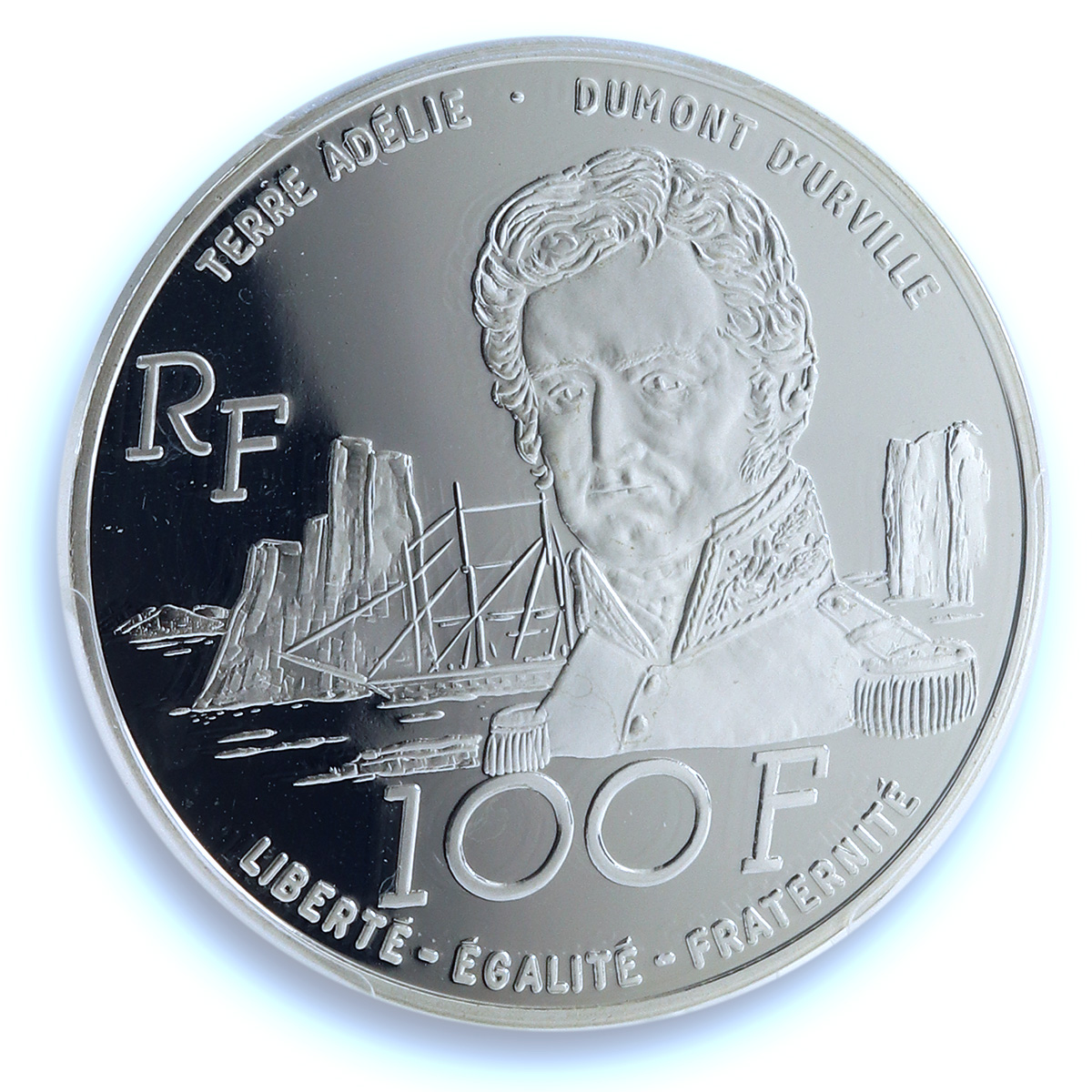 France 100 francs Terre Adelie D Urville Sea Lion PR 69 PCGS silver coin 1992 France 100 francs Terre Adelie D Urville Sea Lion PR 69 PCGS silver coin 1992