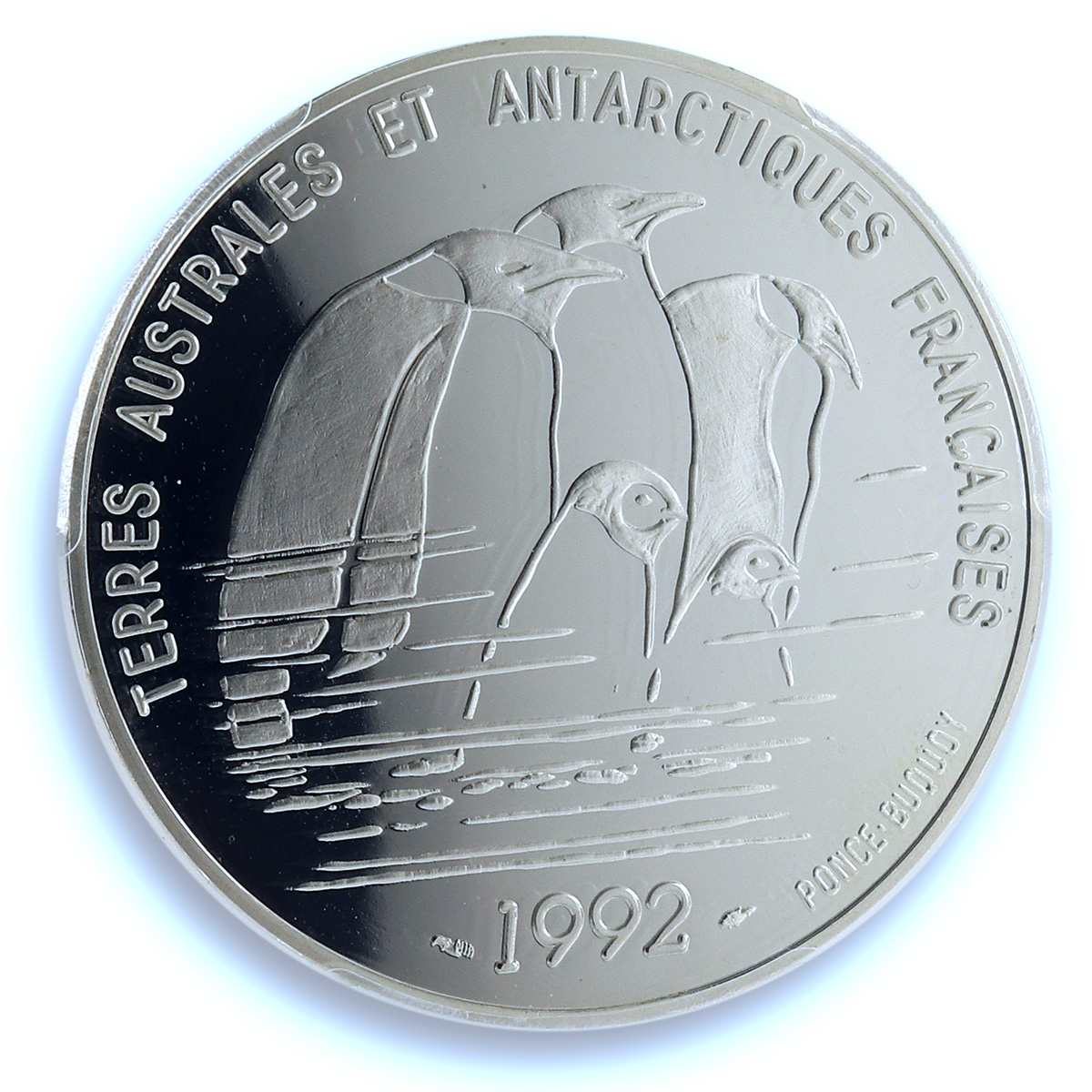France 100 francs Terre Adelie D Urville Sea Lion PR 69 PCGS silver coin 1992 France 100 francs Terre Adelie D Urville Sea Lion PR 69 PCGS silver coin 1992
