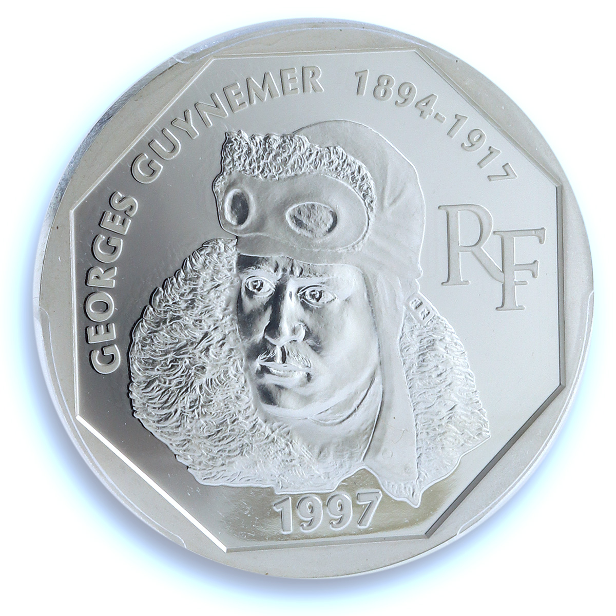 France 100 francs Guynemer KM-1196 Aviation Stork Bird PR 69 PCGS Ag coin 1997 France 100 francs Guynemer KM-1196 Aviation Stork Bird PR 69 PCGS Ag coin 1997