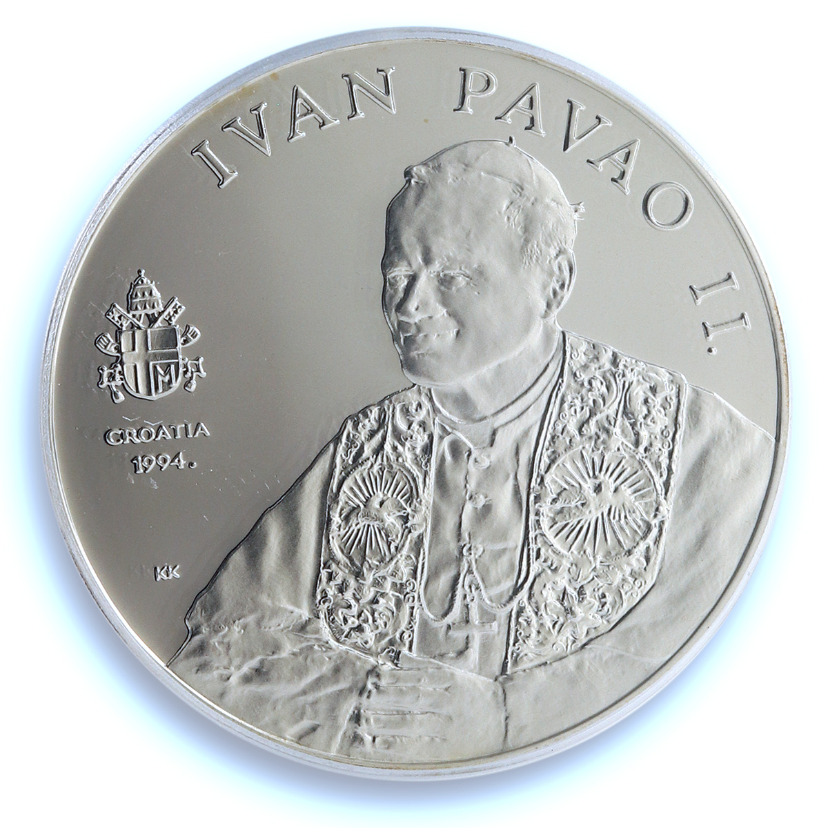 Croatia 100 kuna Pope John Paul II Visit KM-26 PR 70 PCGS silver coin 1994 Croatia 100 kuna Pope John Paul II Visit KM-26 PR 70 PCGS silver coin 1994