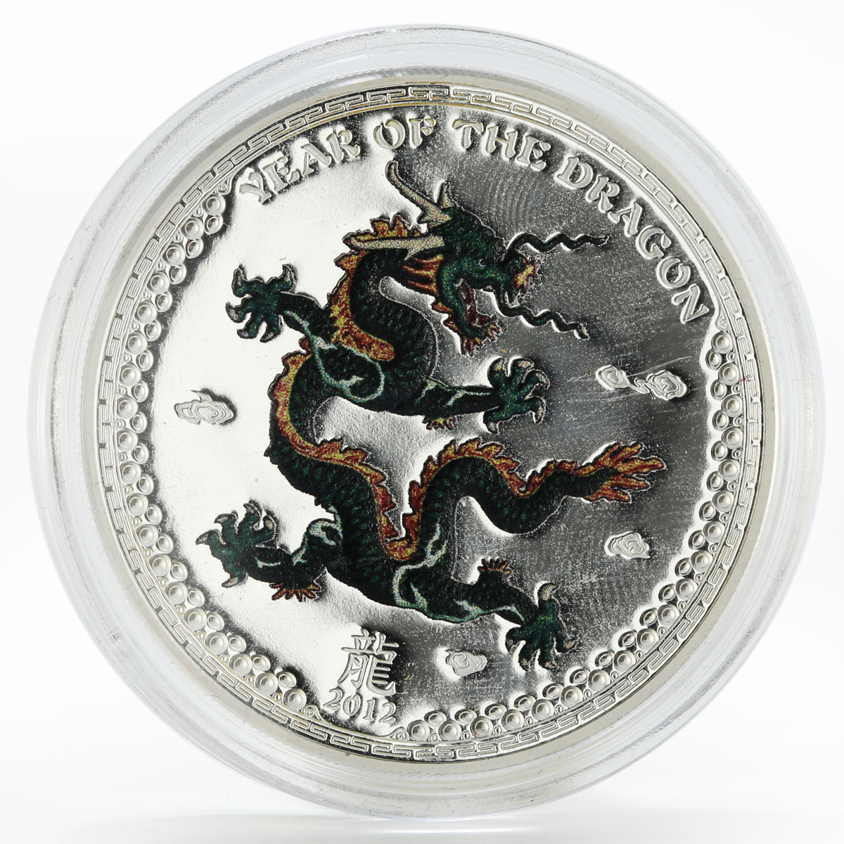 Palau set 2 coins Year of the Dragon proof colored silver 2012