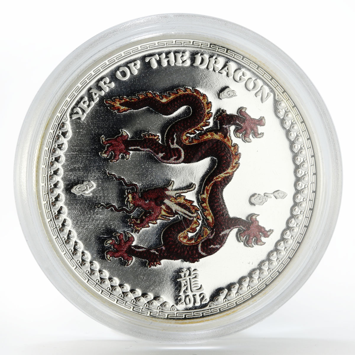 Palau set 2 coins Year of the Dragon proof colored silver 2012