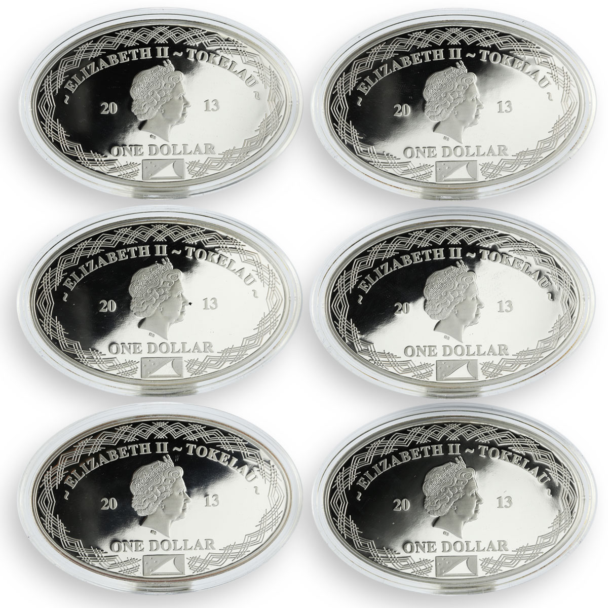 Tokelau set 6 coins Battleships of World War II copper-nickel silverplated 2013