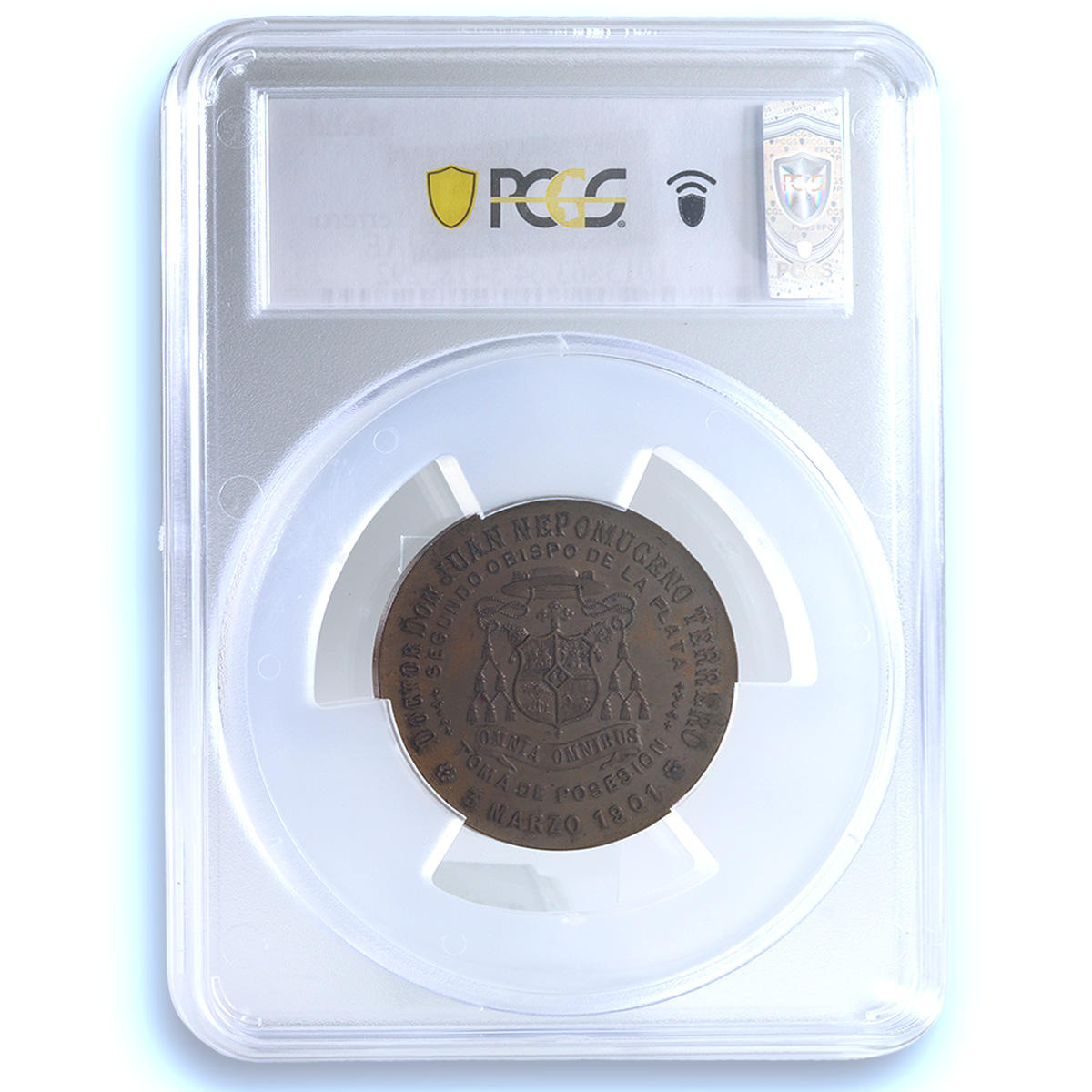 Argentina Bishop Juan Nepomuceno Terrero La Plata MS 64 PCGS bronze medal 1901 Argentina Bishop Juan Nepomuceno Terrero La Plata MS 64 PCGS bronze medal 1901