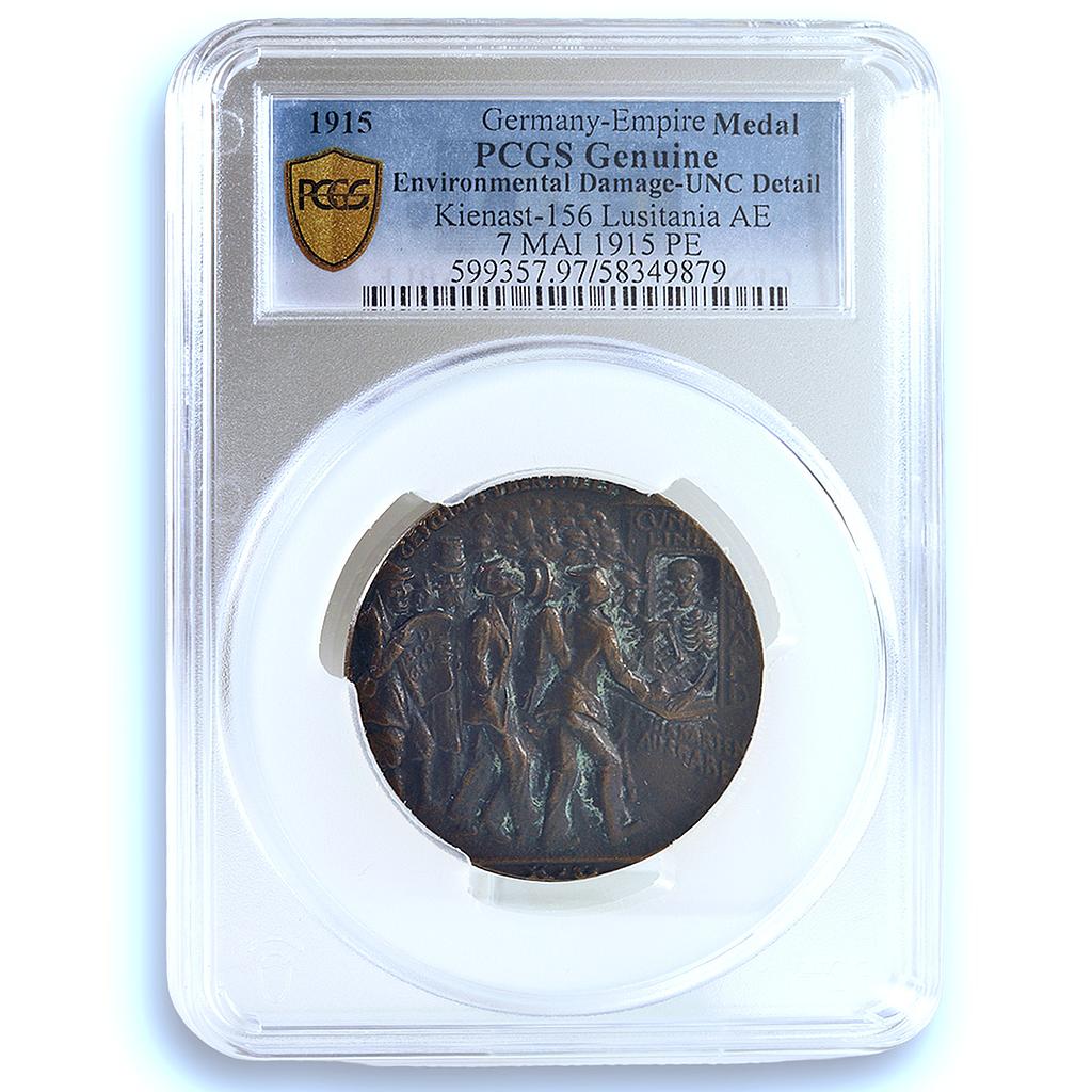Germany Empire Lusitania Sinking Kienast-156 Goetz UNC PCGS iron medal 1915 Germany Empire Lusitania Sinking Kienast-156 Goetz UNC PCGS iron medal 1915