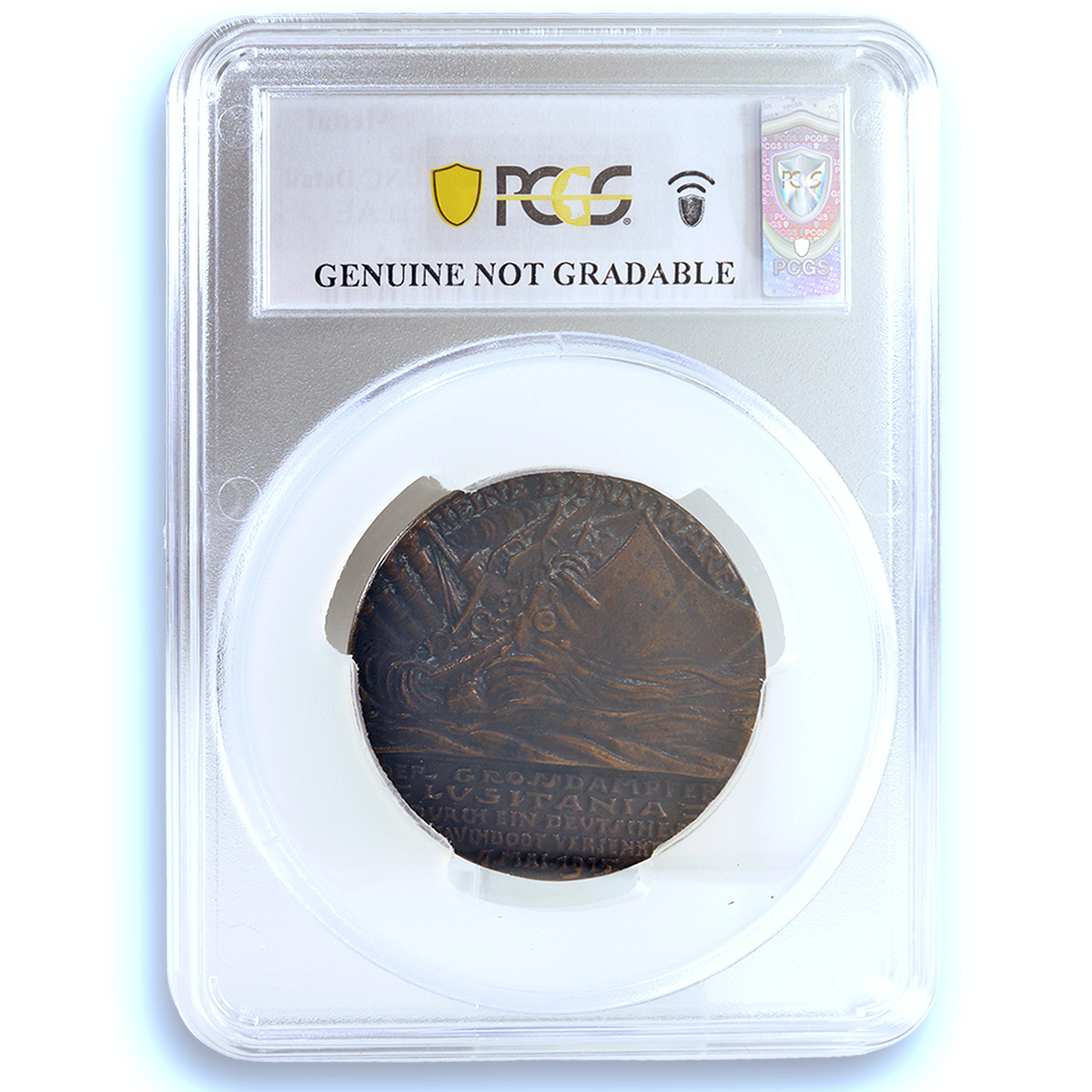 Germany Empire Lusitania Sinking Kienast-156 Goetz UNC PCGS iron medal 1915 Germany Empire Lusitania Sinking Kienast-156 Goetz UNC PCGS iron medal 1915