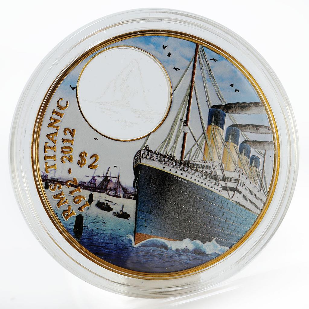 British Virgin Islands 2 dollars R.M.S. Titanic I proof colored bronze coin 2012