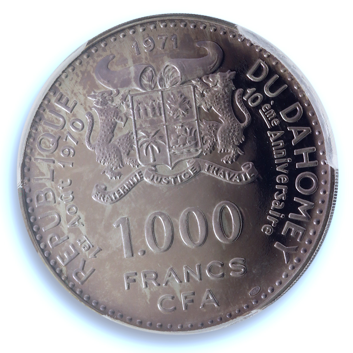 Dahomey Benin 1000 francs Independence KM-4.1 Femme Somba PR68 PCGS Ag coin 1971 Dahomey Benin 1000 francs Independence KM-4.1 Femme Somba PR68 PCGS Ag coin 1971