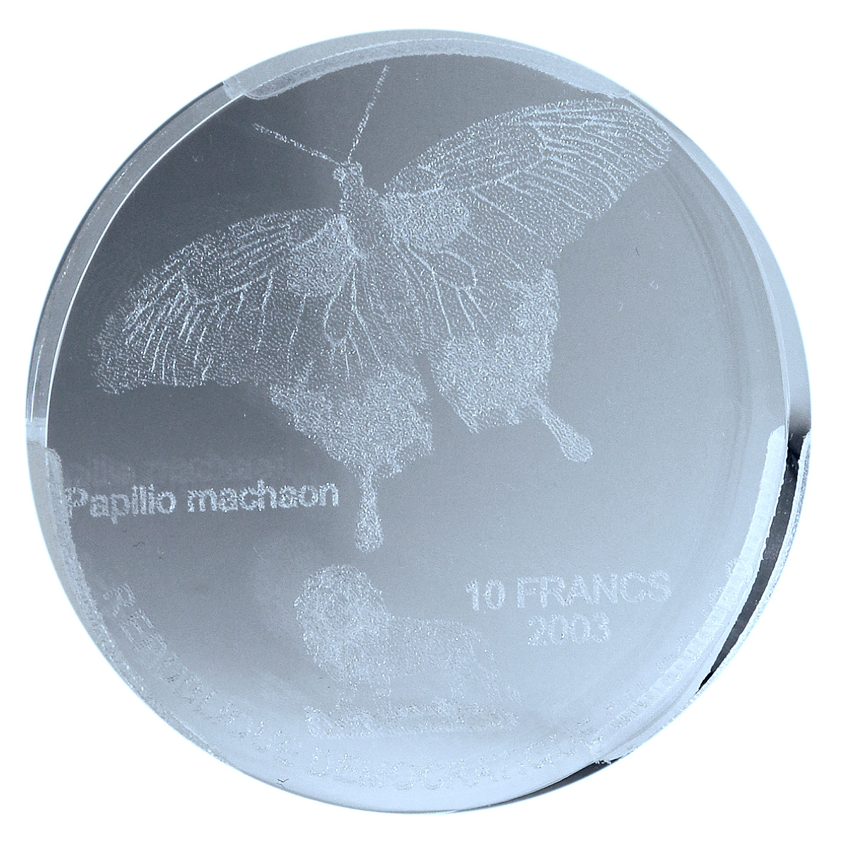 Congo Democratic 10 francs Papilio Machaon KM-163 Butterfly MS 69 PCGS coin 2003
