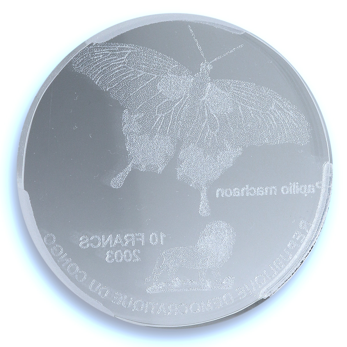 Congo Democratic 10 francs Papilio Machaon KM-163 Butterfly MS 69 PCGS coin 2003
